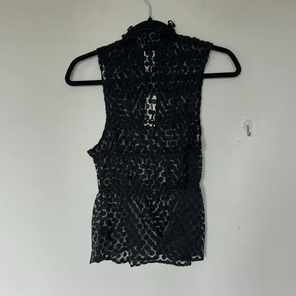 Maeve Smocked High-Neck Tiered Tank Top Black NWT - Picture 8 of 8